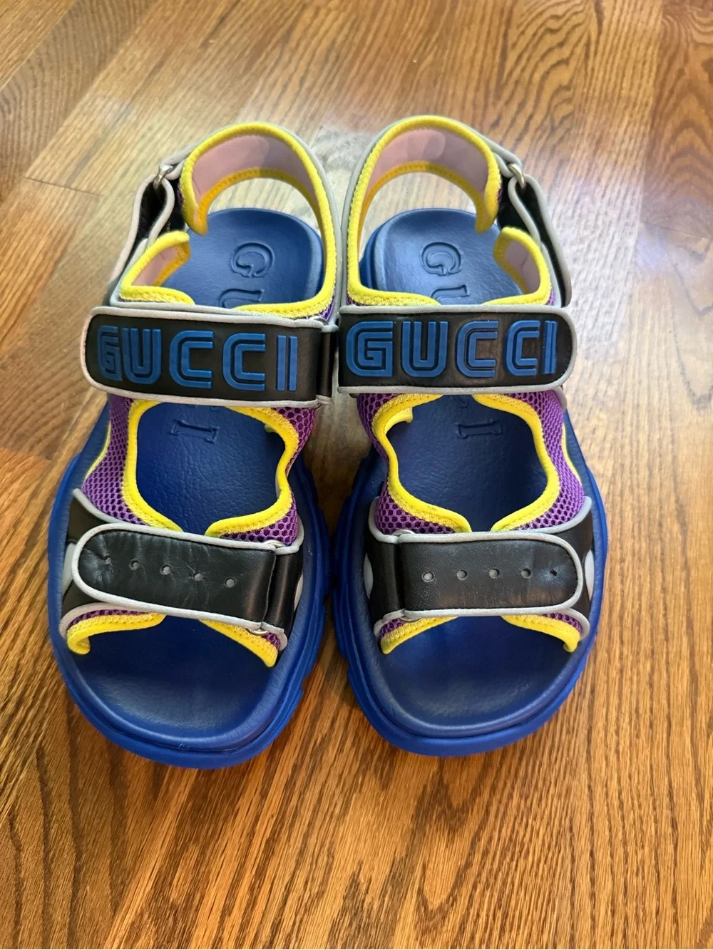 Gucci Blue, Purple & Yellow Kids Sandals